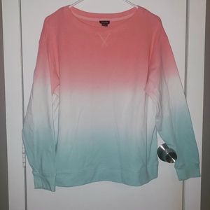 Splendid ombre waffle knit sweatshirt